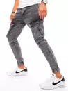 Spodnie męskie jeansowe typu bojówki jasnoszare Dstreet UX3255