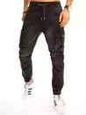 Spodnie męskie jeansowe typu jogger czarne Dstreet UX3228_3