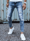 Spodnie męskie jeansowe z dziurami slim fit niebieskie Dstreet UX4451_1