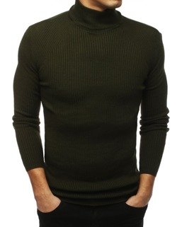 Sweter męski półgolf khaki WX1433