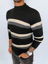 Sweter męski półgolf w paski czarny Dstreet WX2127_2