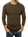 Sweter męski wkładany przez głowę khaki WX1584_2
