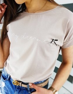 T-shirt damski DAY DREAMER beżowy RY1268