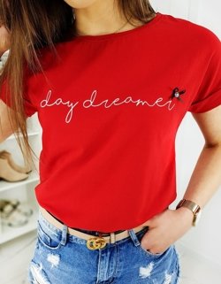 T-shirt damski DAY DREAMER czerwony RY1267