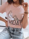 T-shirt damski FRIDAY różowy Dstreet RY1676_1