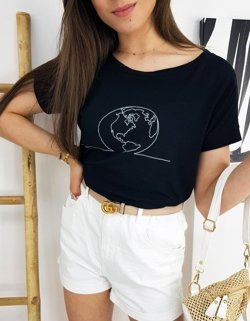 T-shirt damski GLOBE czarny RY1554