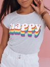 T-shirt damski HAPPY jasnoszary Dstreet RY1849