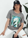 T-shirt damski z nadrukiem MUYUMBA grafitowy Dstreet RY2619_1