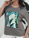 T-shirt damski z nadrukiem MUYUMBA grafitowy Dstreet RY2619_2