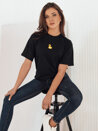T-shirt damski z naszywką MIA ROSE czarny Dstreet RY2255_1