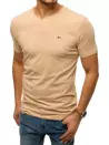T-shirt męski bez nadruku beżowy Dstreet RX4465_2
