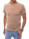 T-shirt męski bez nadruku beżowy RX4894_1