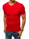 T-shirt męski bez nadruku czerwony Dstreet RX4464_2