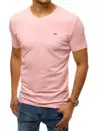 T-shirt męski bez nadruku różowy Dstreet RX4466_2