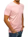 T-shirt męski bez nadruku różowy Dstreet RX4466_3