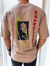 T-shirt męski z nadrukiem cappuccino Dstreet RX5303_2