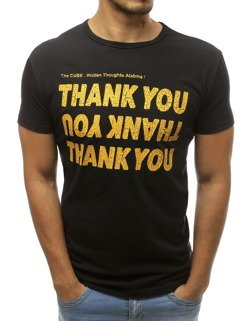 T-shirt męski z nadrukiem czarny Dstreet RX3746