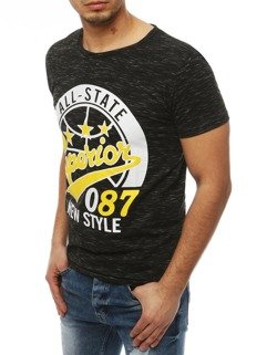 T-shirt męski z nadrukiem czarny Dstreet RX3952