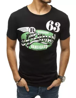T-shirt męski z nadrukiem czarny Dstreet RX4420