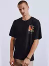 T-shirt męski z nadrukiem czarny Dstreet RX4660