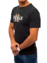 T-shirt męski z nadrukiem czarny Dstreet RX4745_2