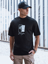 T-shirt męski z nadrukiem czarny Dstreet RX5516_1