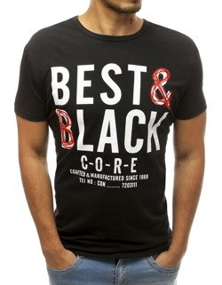 T-shirt męski z nadrukiem czarny RX3239