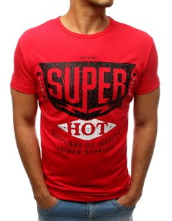 T-shirt męski z nadrukiem czerwona Dstreet RX3521