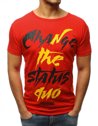 T-shirt męski z nadrukiem czerwony Dstreet RX3085