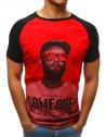 T-shirt męski z nadrukiem czerwony Dstreet RX3517_1