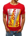 T-shirt męski z nadrukiem czerwony Dstreet RX4265