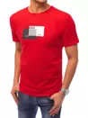 T-shirt męski z nadrukiem czerwony Dstreet RX4718