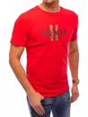T-shirt męski z nadrukiem czerwony Dstreet RX4748