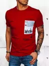 T-shirt męski z nadrukiem czerwony Dstreet RX5059_1