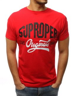 T-shirt męski z nadrukiem czerwony RX2993