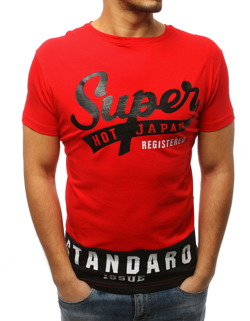 T-shirt męski z nadrukiem czerwony RX3016