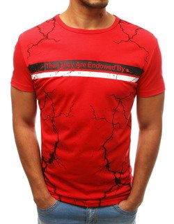 T-shirt męski z nadrukiem czerwony RX3826