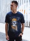 T-shirt męski z nadrukiem granatowy Dstreet RX5618_1