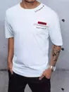 T-shirt męski z nadrukiem i naszywkami biały Dstreet RX4610z_1