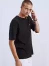 T-shirt męski z nadrukiem i naszywkami czarny Dstreet RX4608_2