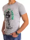 T-shirt męski z nadrukiem jasnoszary Dstreet RX4486_2
