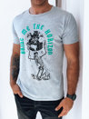 T-shirt męski z nadrukiem jasnoszary Dstreet RX5262_1
