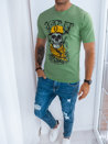 T-shirt męski z nadrukiem jasnozielony Dstreet RX5278_2