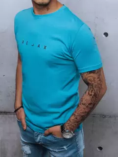 T-shirt męski z nadrukiem niebieski Dstreet RX4820_3