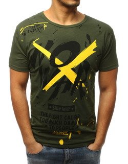 T-shirt męski z nadrukiem zielony Dstreet RX3067
