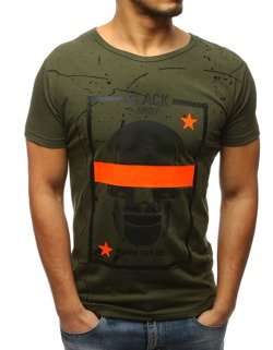 T-shirt męski z nadrukiem zielony RX3112