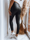 Woskowane spodnie damskie MELORA czarne Dstreet UY1524_2