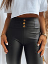 Woskowane spodnie damskie MELORA czarne Dstreet UY1524_3